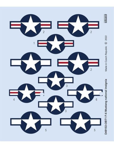 F-6 Mustang national insignia for EDUARD 