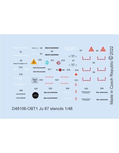 Ju 87 stencils for HASEGAWA/AIRFIX/ITALERI 