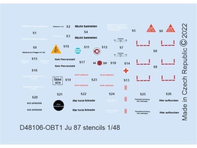 Ju 87 stencils for HASEGAWA/AIRFIX/ITALERI 