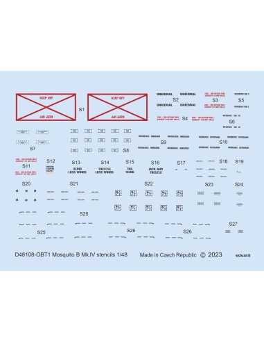 Mosquito B Mk.IV stencils for TAMIYA/REVELL 