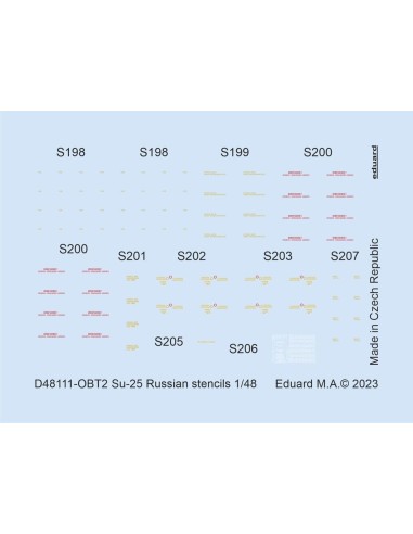Su-25 Russian stencils 1/48 ZVEZDA 
