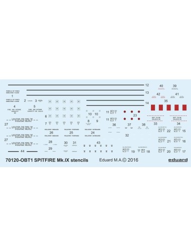 Spitfire Mk.IX stencils for Eduard 