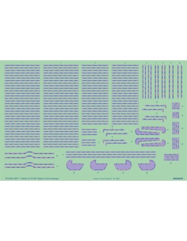 Fokker D.VII rib tapes 5color lozenge for Eduard 