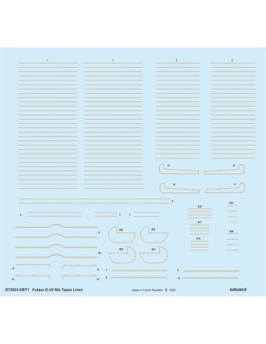 Fokker D.VII rib tapes linen for Eduard 