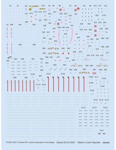 Tornado GR.1 stencils (gray/green camouflage) 1/72 for REVELL 