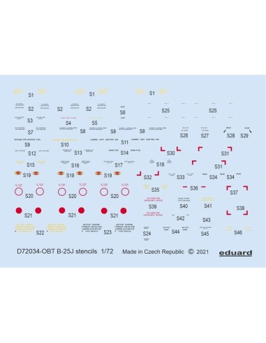 B-25J stencils 1/72 for HASEGAWA/REVELL 