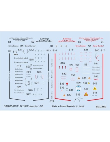 Bf 109E stencils for Eduard 