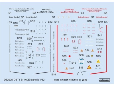 Bf 109E stencils for Eduard 