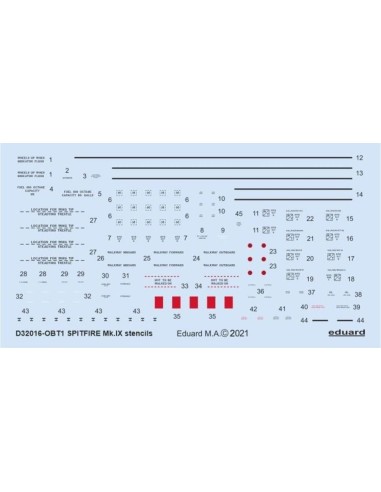 Spitfire Mk.IX stencils for TAMIYA/REVELL 