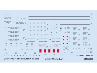 Spitfire Mk.IX stencils for TAMIYA/REVELL 