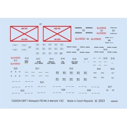 Mosquito FB Mk.II stencils 1/32 for TAMIYA 