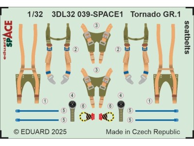 Tornado GR.1 seatbelts SPACE for Italeri 