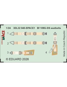 Bf 109G-5/6 seatbelts SPACE for Airfix 