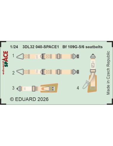 Bf 109G-5/6 seatbelts SPACE for Airfix 