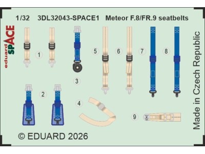 Meteor F.8/FR.9 seatbelts SPACE for Revell 