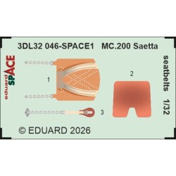 MC.200 Saetta seatbelts SPACE for Italeri 