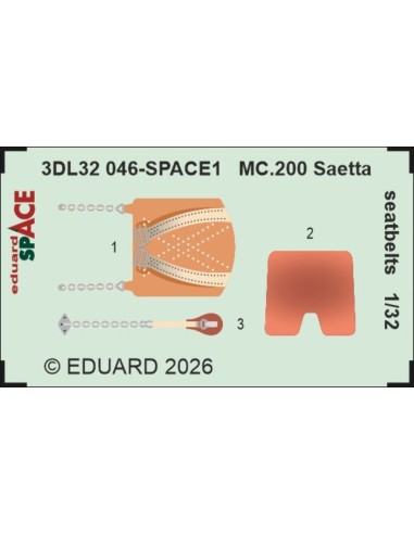 MC.200 Saetta seatbelts SPACE for Italeri 