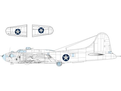 B-17F US national insignia rounded 1/48 