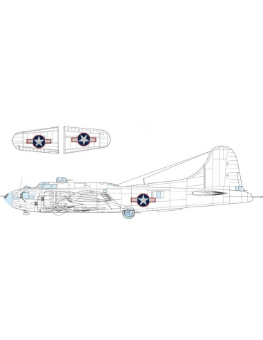 B-17F US national insignia w/ red outline 1/48 