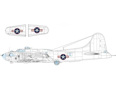 B-17F US national insignia w/ red outline 1/48 