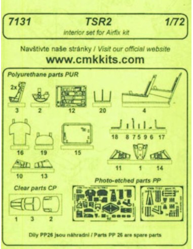 TSR 2 -  interior set für Airfix Bausatz 