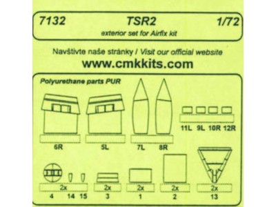 TSR 2 -  exterior set für Airfix Bausatz 