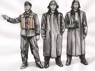 U-Boat U-IX Crew with Raincoats f.Revell 