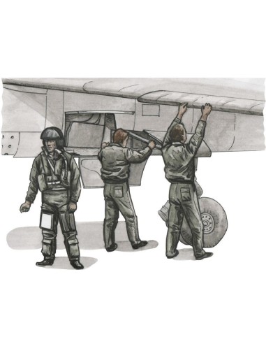 French pilot and two mechanics f.1/72 Special Hobby Mirage F.1C model 
