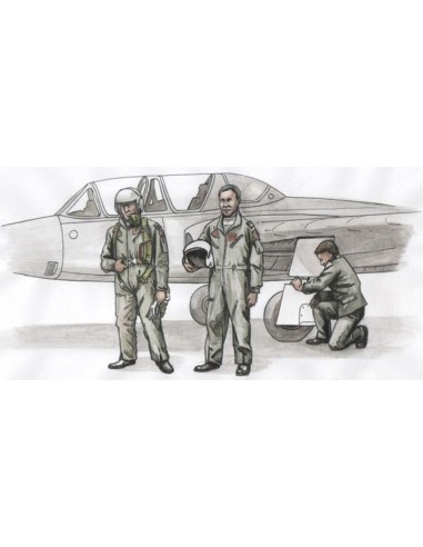 Two Fouga Magister Pilots and a.Mechanic for Special Hobby kit (3 fig) 