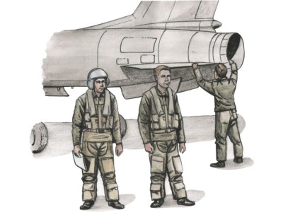 Two French Pilots and a  Mechanic 