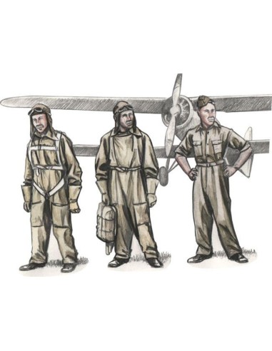 Czechoslovak pre-WWII pilots, (3 fig) 