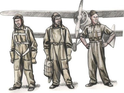 Czechoslovak pre-WWII pilots, (3 fig) 