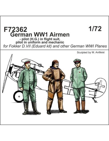 German WW1 Airmen-pilot(H.G.)in flight suit,pilot in uniform a.mechanic 