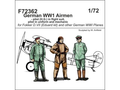 German WW1 Airmen-pilot(H.G.)in flight suit,pilot in uniform a.mechanic 