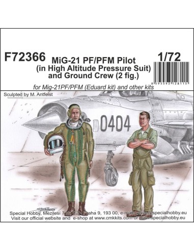 MiG-21 PF/PFM Pilot (in High Altitude Pressure Suit) and Ground Crew (2 fig.) 