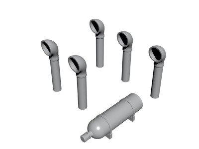 PT-109 Boat Deck Set(Smoke Generator, Ventilation Funnels) 