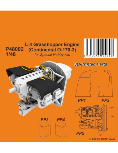 L-4 Grasshopper Engine (Continental O-170-3) 