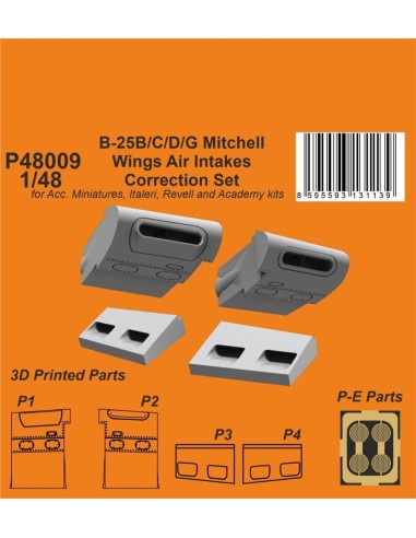 B-25 Mitchell Wings Air Intakes Correction Set 1/48 