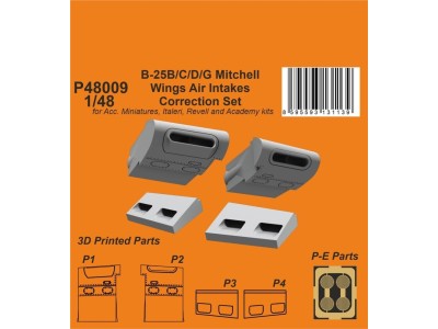 B-25 Mitchell Wings Air Intakes Correction Set 1/48 