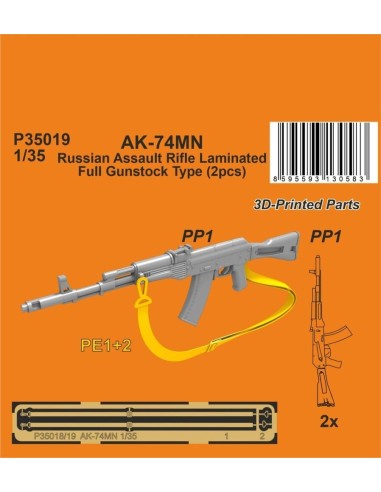 AK-74MN Soviet/Russian Assault Rifle / Laminated Full Gunstock Type 1/35  (2 pcs.) 