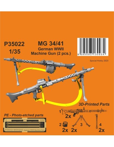MG 34/41 German WWII Machine Gun (2 pcs.) 1/35 