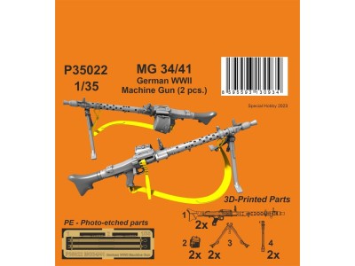 MG 34/41 German WWII Machine Gun (2 pcs.) 1/35 