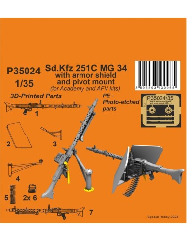 Sd.Kfz 251C MG 34 with armor shiels and pivot mount 1/35 