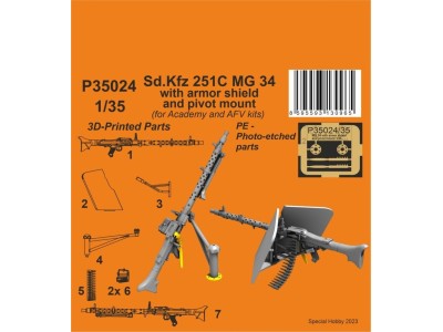 Sd.Kfz 251C MG 34 with armor shiels and pivot mount 1/35 