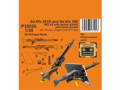 Sd.Kfz 251D/250A MG 42 with armor shiels and pivot mount 1/35 for Tamiya and Dragon kits 