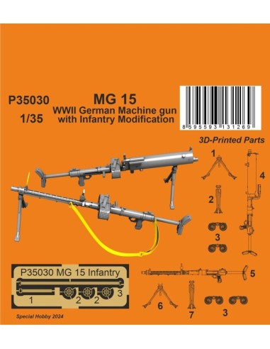 MG 15 Machine Gun with Infantry Modification 1/35 