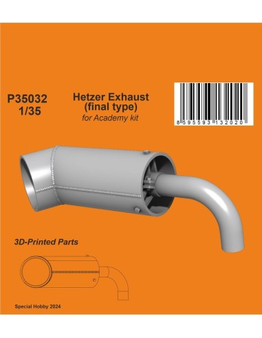Hetzer Exhaust (final type)  / for Academy kit 