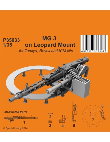 MG 3 on Leopard Mount  / form Tamiya, Revell and ICM kits 