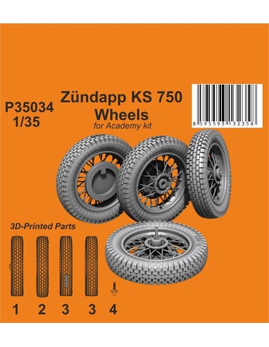 Zündapp KS 750 Wheels  / for Academy kit 