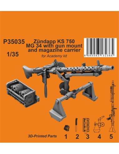 Zündapp KS 750 MG 34 with gun mount and magazine carrier  / for Academy kit 